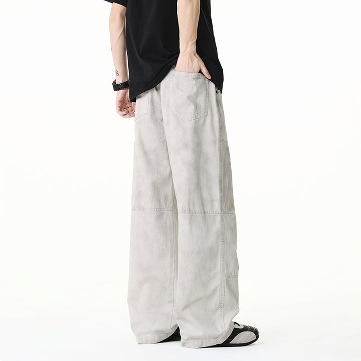 Herren Weite Baggy-Cargohose aus Baumwoll-Twill mit elastischem Bund und Knie-Patch Drune