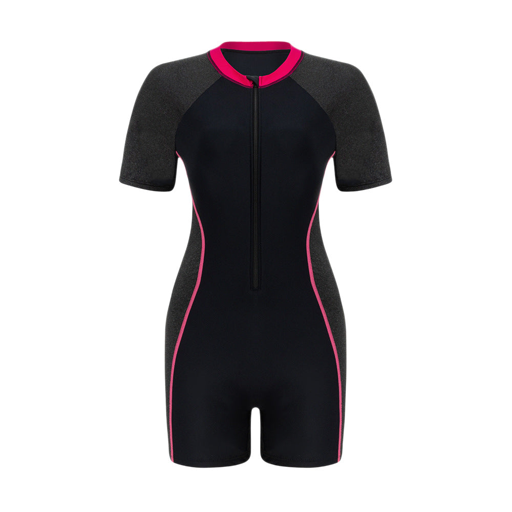 Damen Sportlicher Kurzarm-Neoprenanzug mit Reißverschluss Drune