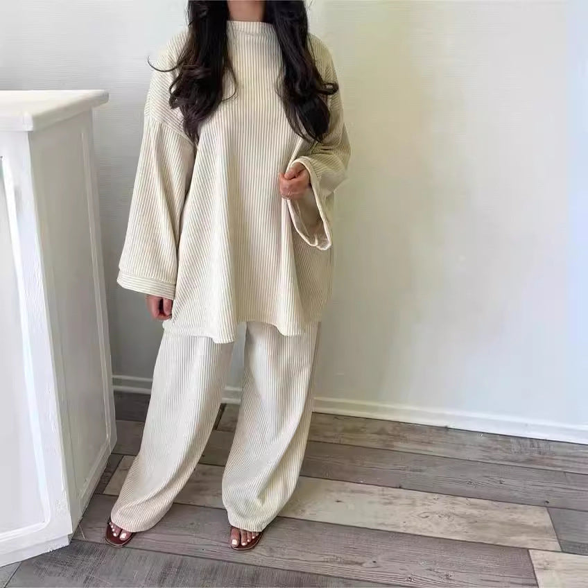 Damen Bequemes und stylisches Lounge-Set aus Rippstrick Drune