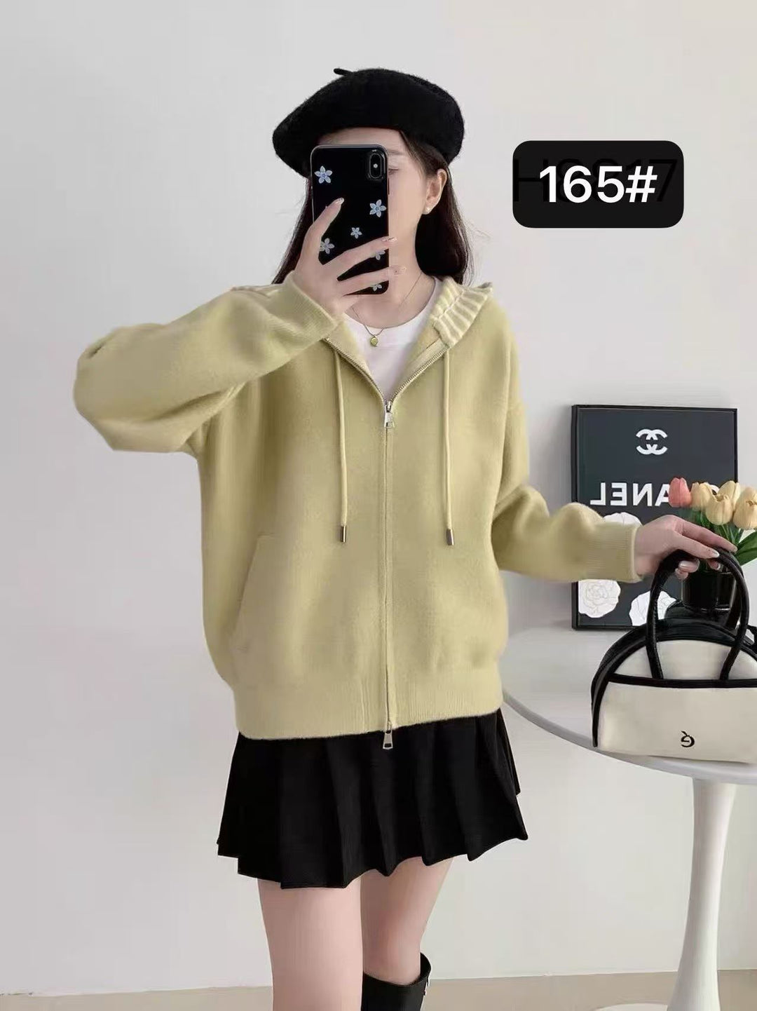Damen bequeme und stilvolle Kapuzenjacke mit Querstreifen Drune