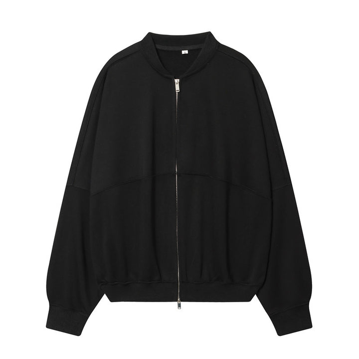 Damen Oversize-Sweatjacke mit Zwei-Wege-Reißverschluss und geripptem Bund Drune