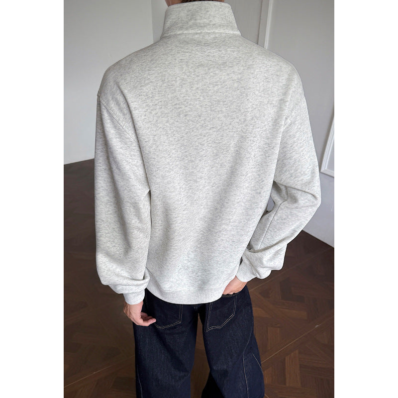 Herren Sportlicher Sweatpullover mit Stehkragen Drune