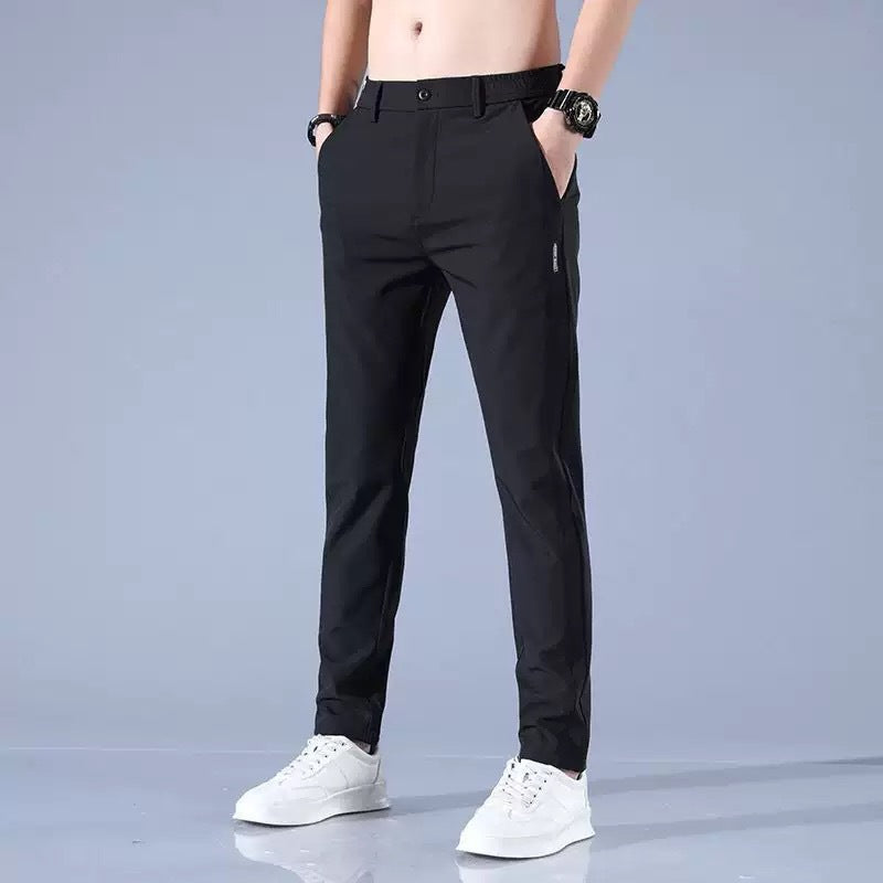 Herren elegante Anzughose mit elastischem Bund und praktischen Eingrifftaschen Drune