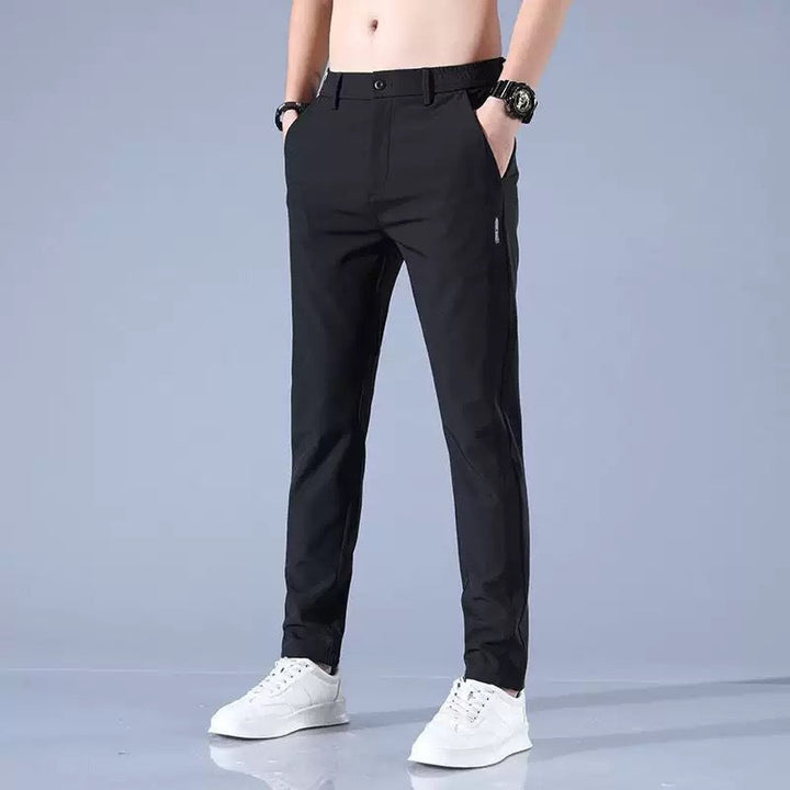 Herren elegante Anzughose mit elastischem Bund und praktischen Eingrifftaschen Drune