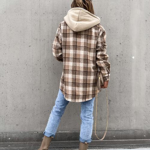 Drune | Karo Kapuzenpullover Mantel