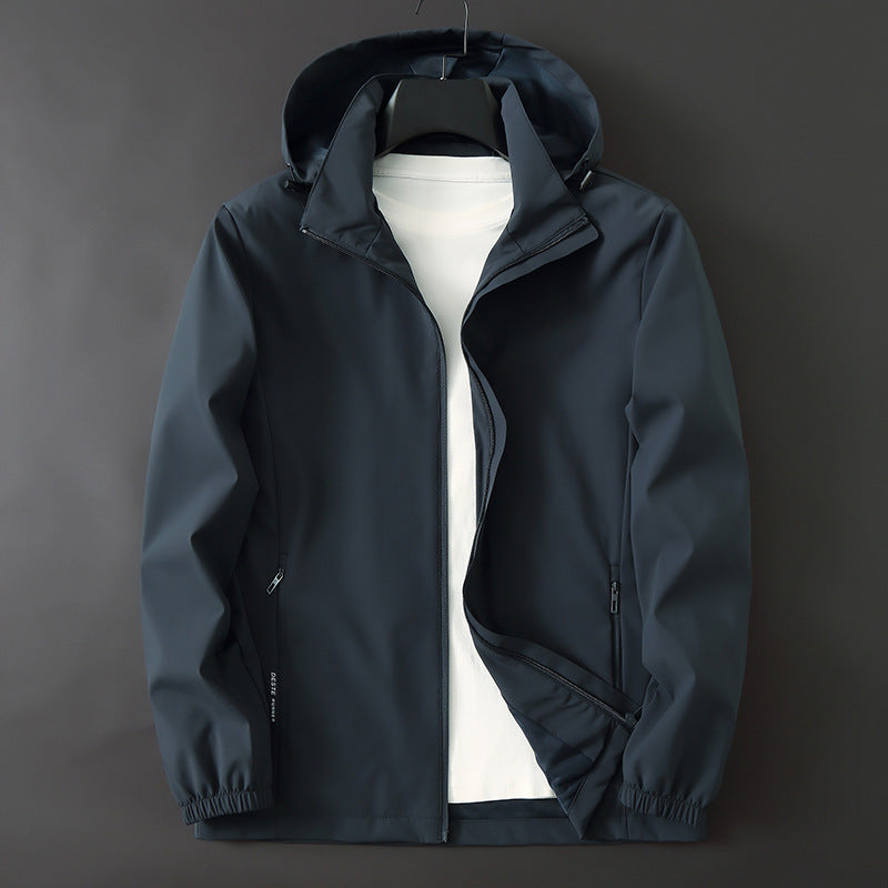 Herren Funktionale Slim‑Softshell‑Kapuzenjacke mit wasserabweisender Beschichtung und elastischen Bündchen Drune