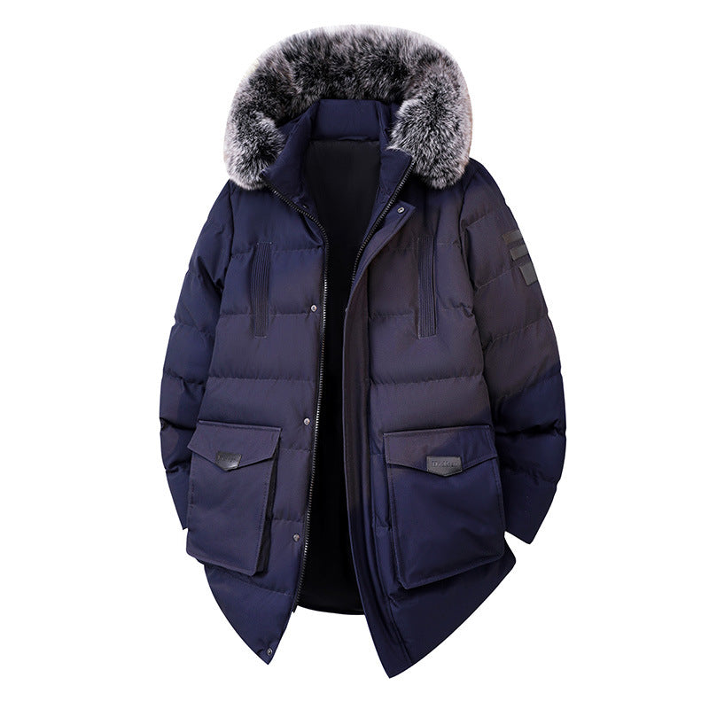 Herren Wattierter Parka im Duffle‑Stil mit Kapuze und großen Pattentaschen Drune