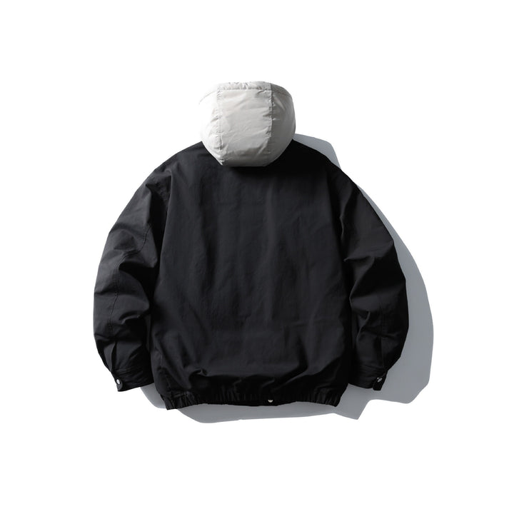 Herren Wattierte Übergangsjacke mit kontrastierender Kapuze und elastischem Saum Drune