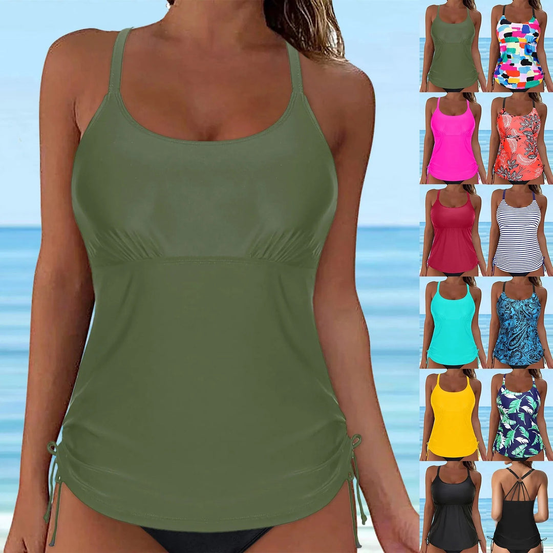 Damen lässiges Tankini-Oberteil mit Schnürung Drune