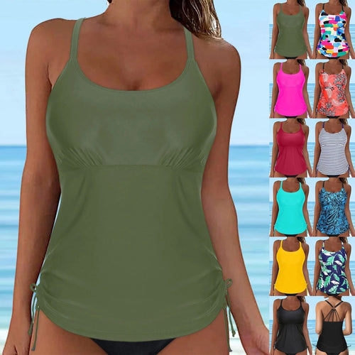 Damen lässiges Tankini-Oberteil mit Schnürung Drune