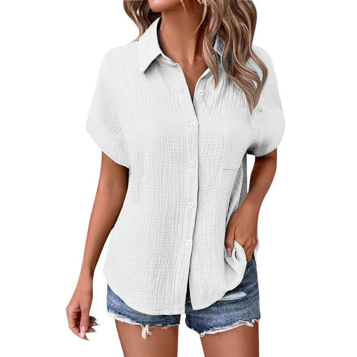 Damen lässige Knopfleistenbluse Drune