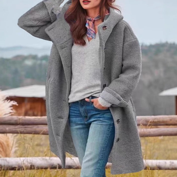Damen modische Oversize-Wolljacke Drune