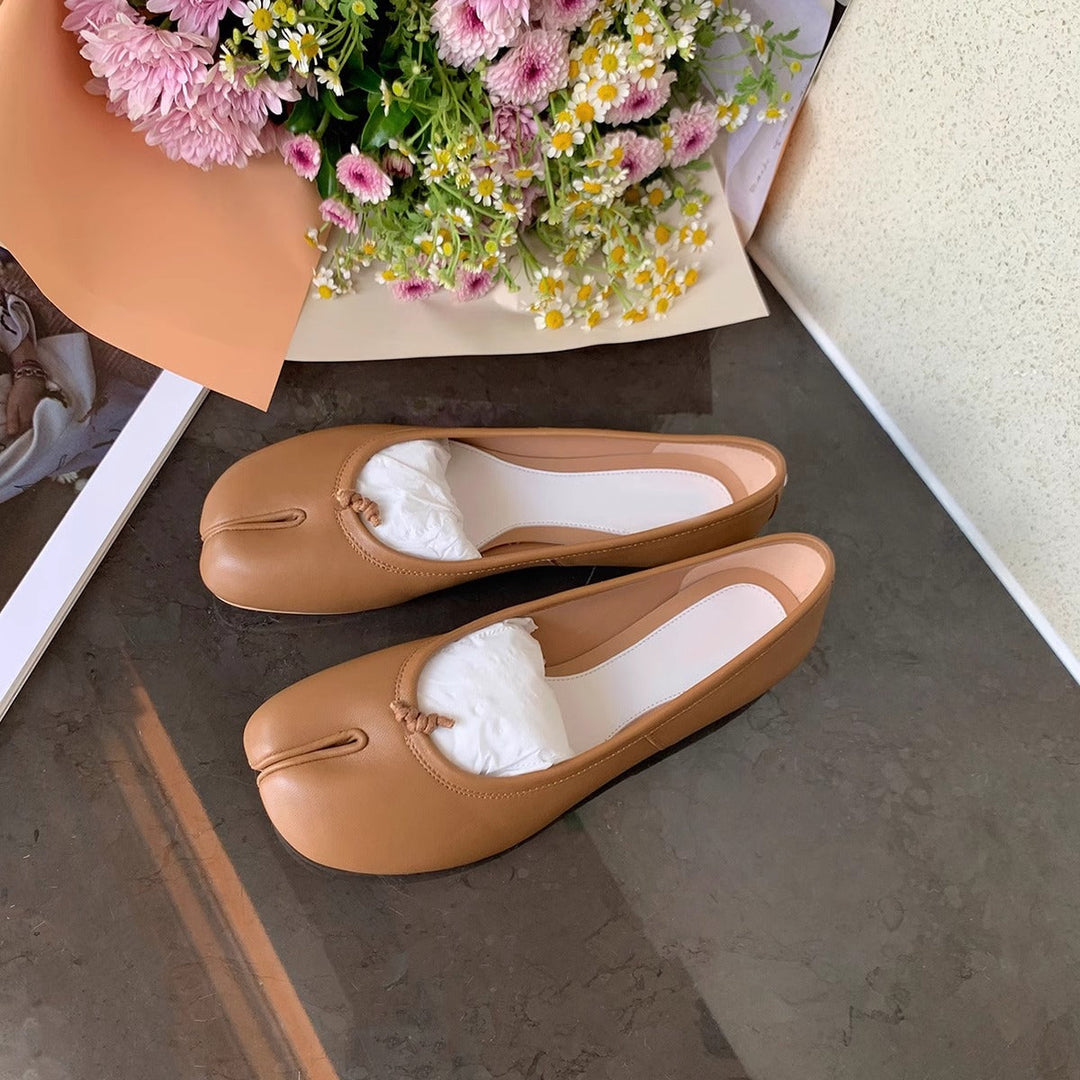 Damen Ballerinas mit glänzender Oberflächenstruktur und zierlicher Schleifenverzierung Drune