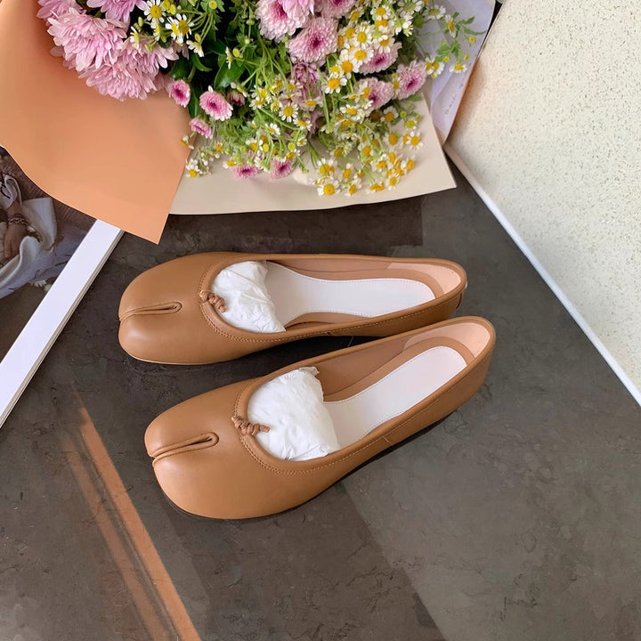 Damen Ballerinas mit glänzender Oberflächenstruktur und zierlicher Schleifenverzierung Drune
