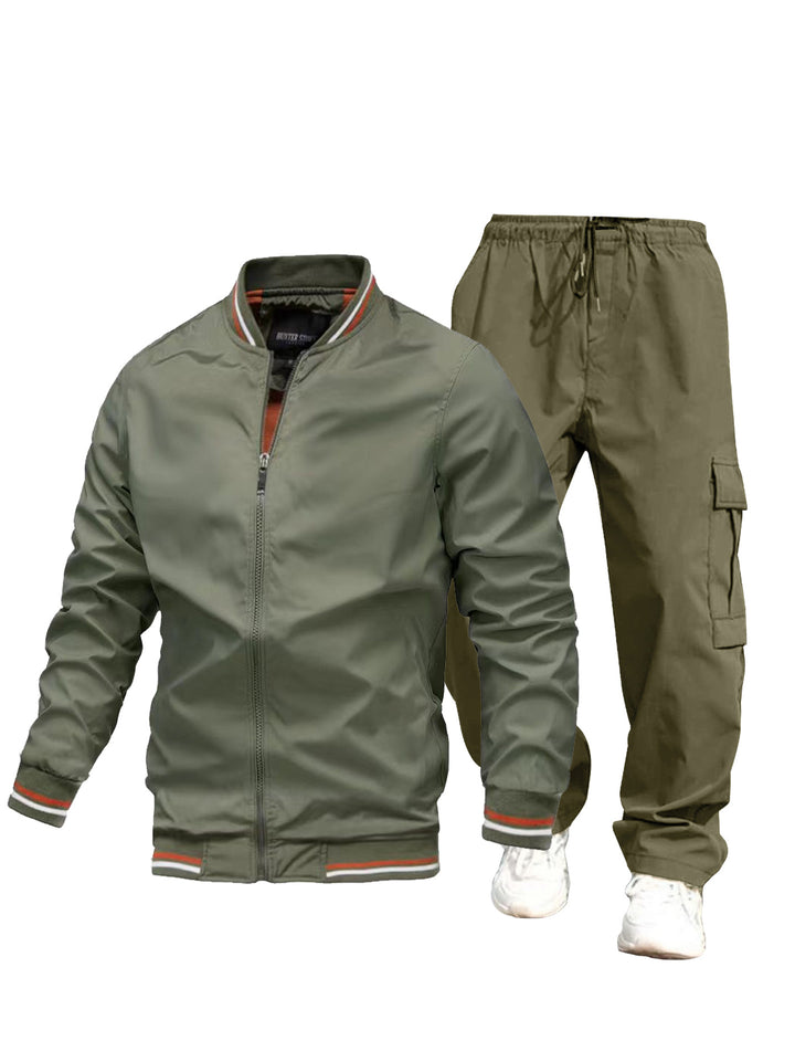 Herren Sportliche Jacke und Cargo-Hose Set Drune