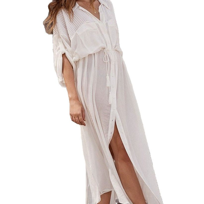 Damen luftiges Strandkleid aus atmungsaktivem Stoff Drune