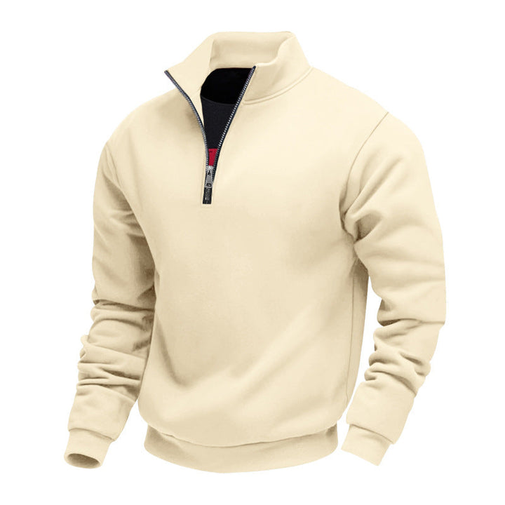 Herren leichter Fleecepullover mit Stehkragen und halblangem Reißverschluss Drune
