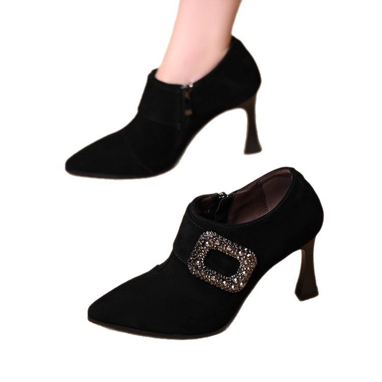 Damen Elegante Stiefeletten mit Glitzerakzenten Drune