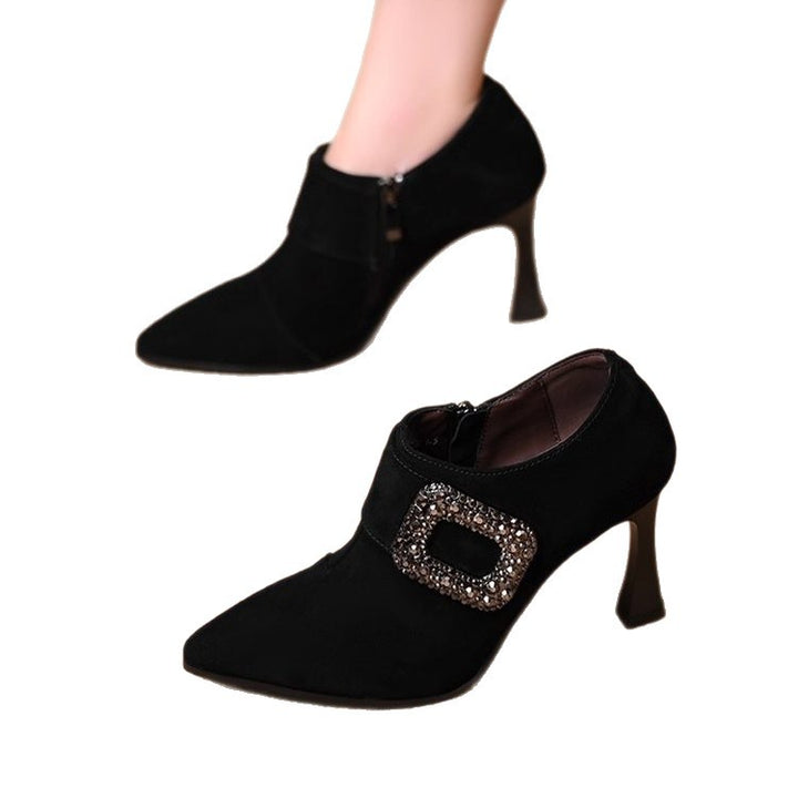 Damen Elegante Stiefeletten mit Glitzerakzenten Drune