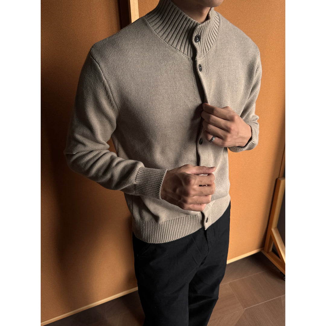 Herren Stilvolle Strickjacke mit Knopfleiste Drune