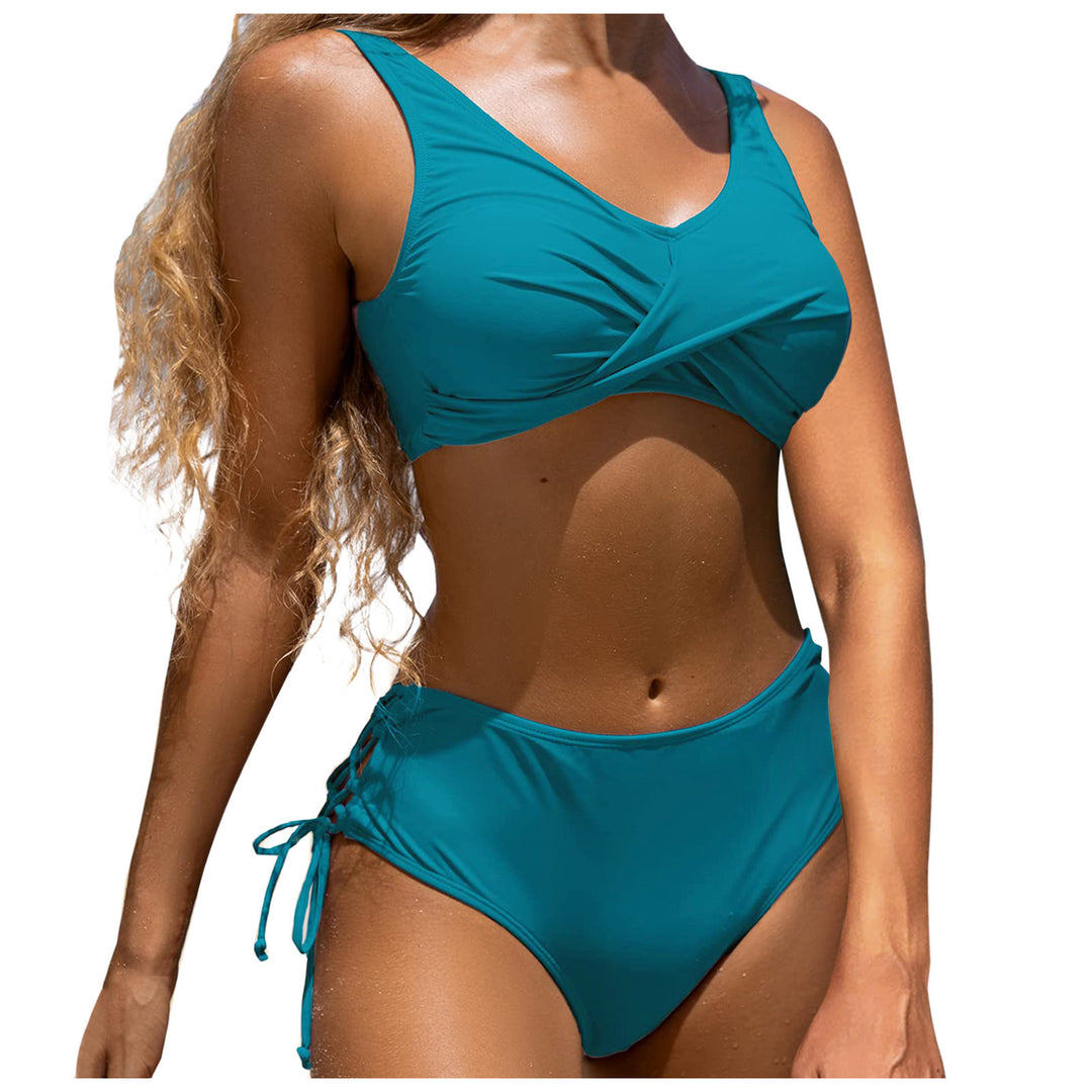 Damen Hochtailliertes Verdrehte Bikini Set Drune
