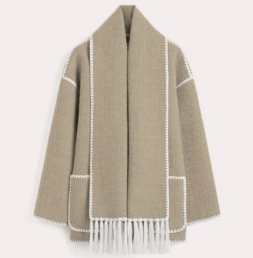 Damen Fransenjacke mit eleganter Saumverzierung Drune
