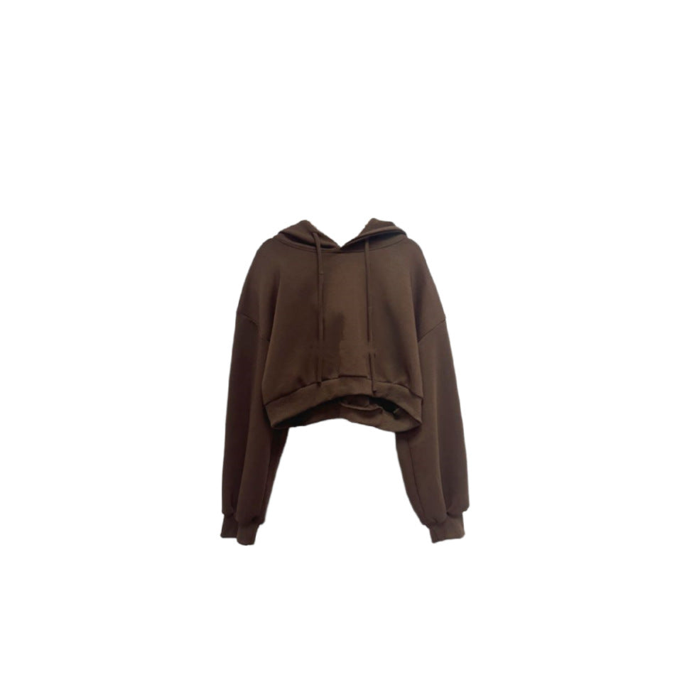 Damen cropped Kapuzenpullover mit oversized Schnitt Drune