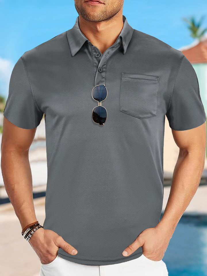 Herren nan funktionales Polohemd mit Brusttasche und atmungsaktiver Meshstruktur Drune