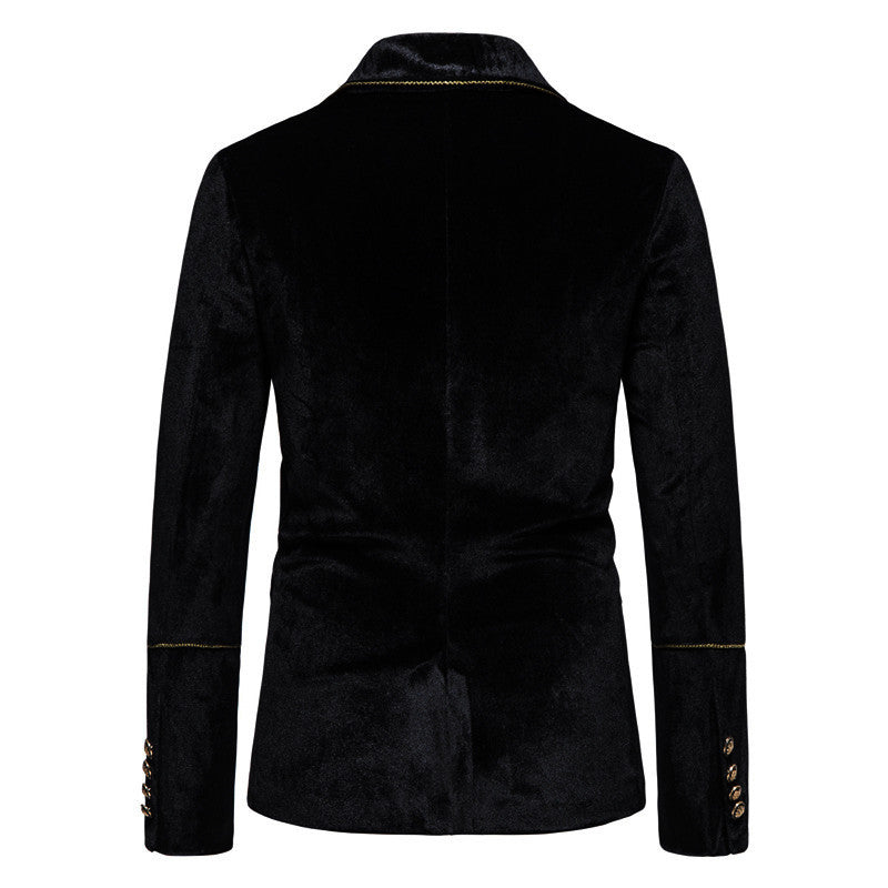 Herren elegantes Samtanzugset mit glänzendem Finish und modernem Schnitt Drune