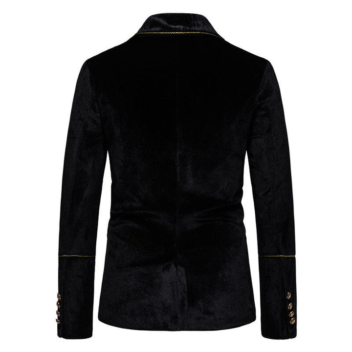 Herren elegantes Samtanzugset mit glänzendem Finish und modernem Schnitt Drune