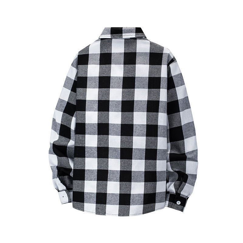 Damen Stilvolle Karomuster Hemdjacke Drune