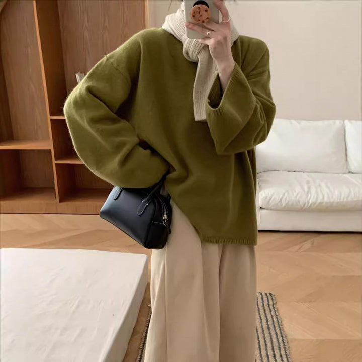 Damen Oversized Strickpullover mit weitem Schnitt und feinem Material Drune