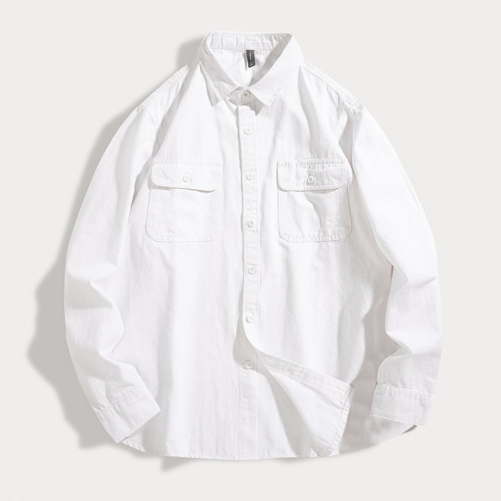 Herren Overshirt aus Baumwoll‑Twill mit Pattentaschen und Relaxed‑Fit Drune