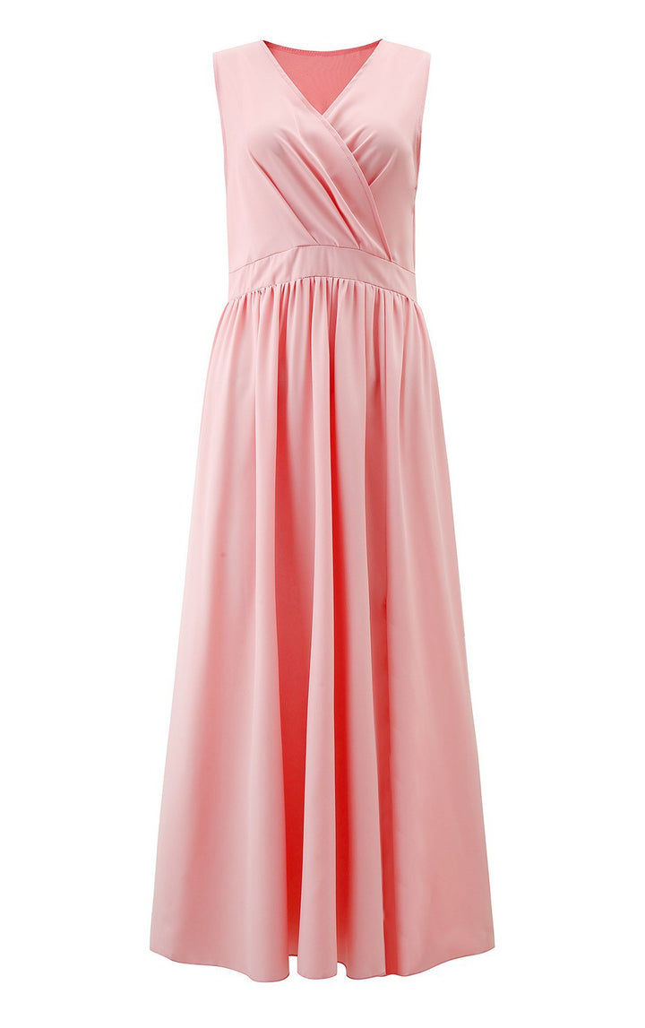 Damen Maxikleid mit Wickeloptik und fließendem Saum Drune