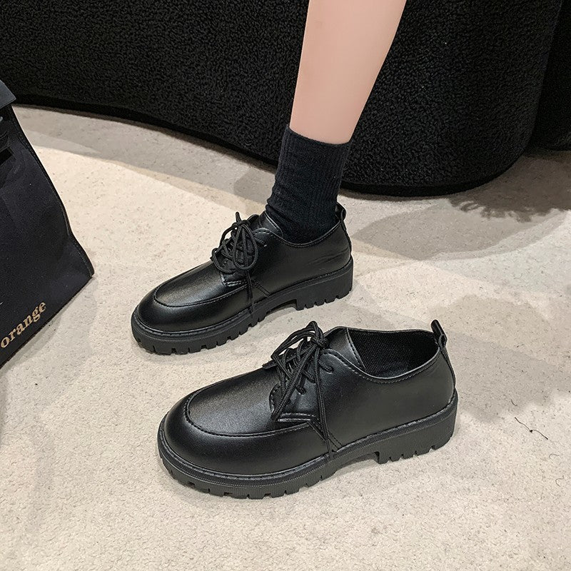 Damen nan stylische Derby-Schnürschuhe mit robuster Profilsohle, gepolstertem Komfortfußbett und dezentem Plateau Drune