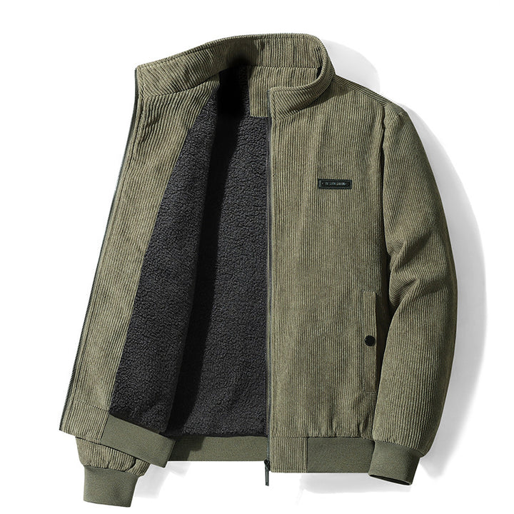 Herren nan gefütterte Cordjacke mit Teddyfutter und Stehkragen Drune