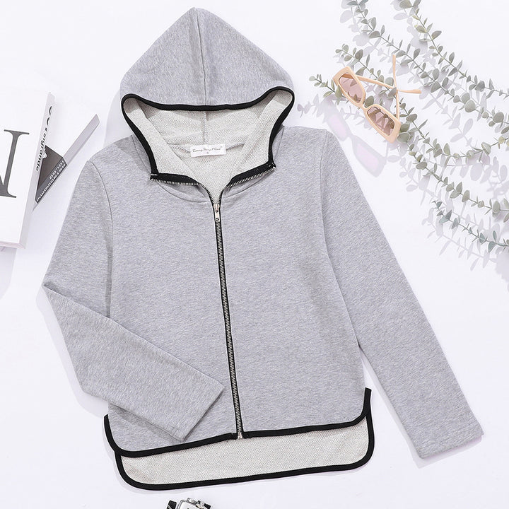 Damen Sportliche Zip-Hoodie Jacke Drune