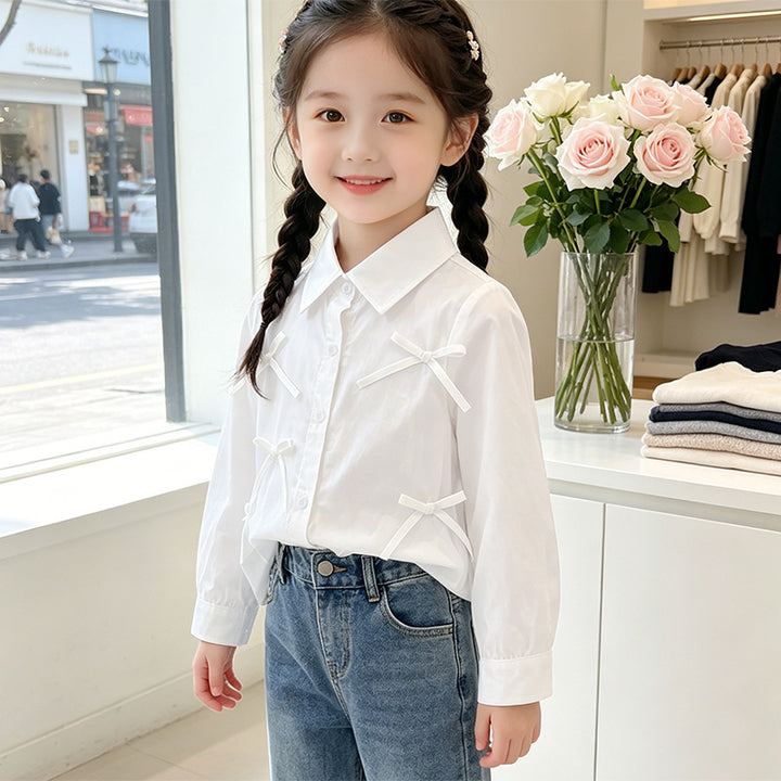 Mädchen Bluse mit liebevollen Schleifendetails Drune