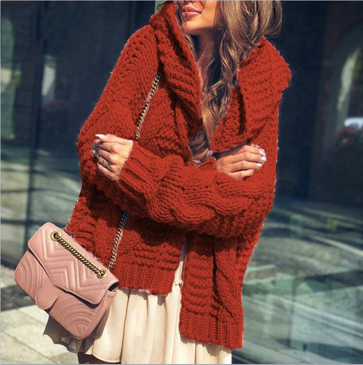 Damen Grober Strickcardigan mit asymmetrischem Schnitt und oversized Ärmeln Drune