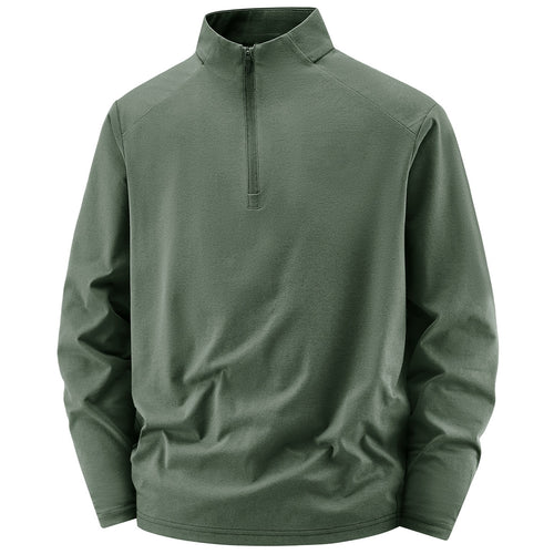 Herren Langarm-Halbreißverschluss-Performance-Pullover mit Stehkragen und technischem Stretch Drune