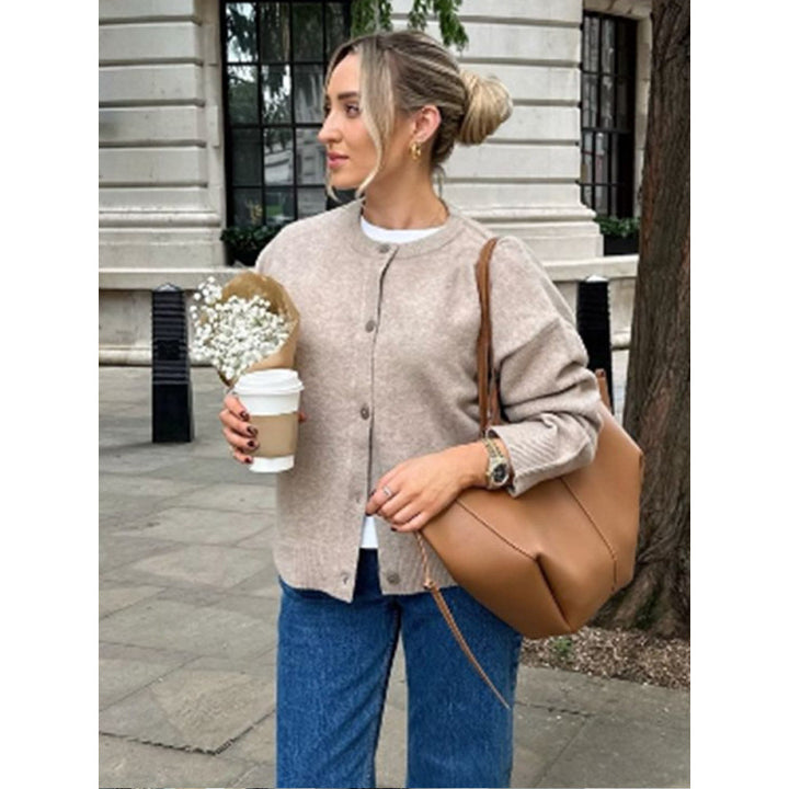 Damen leichte Strickjacke mit Knopfdetails und modischem Schnitt Drune