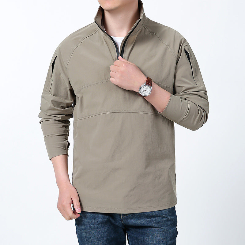 Herren  Softshell-Pullover mit kurzem Reißverschluss, Ärmeltasche und Raglanärmeln Drune