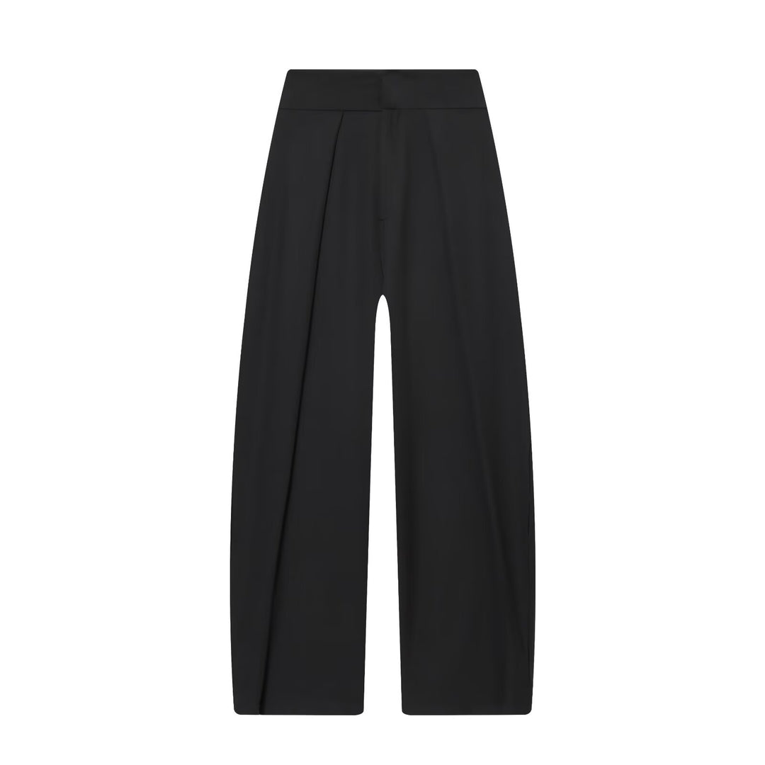 Damen elegante weite Hose mit feinen Falten Drune