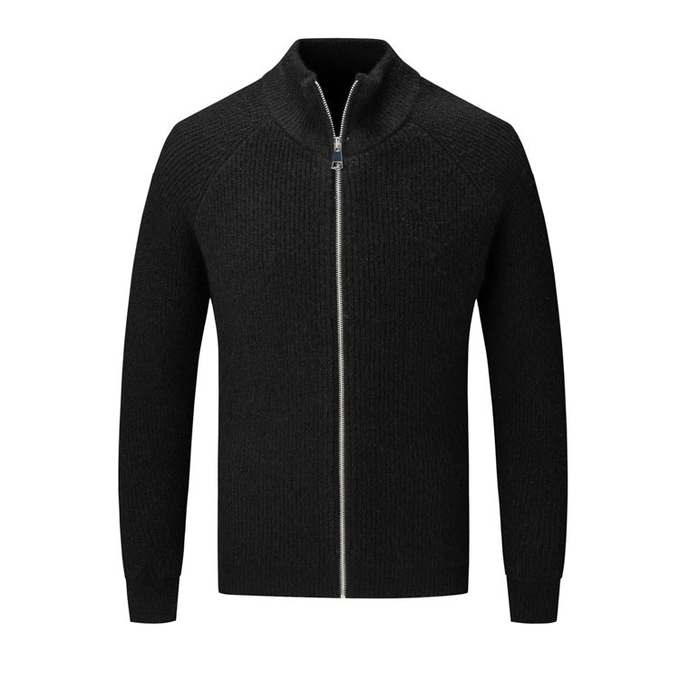 Herren Strickjacke mit hohem Kragen Drune