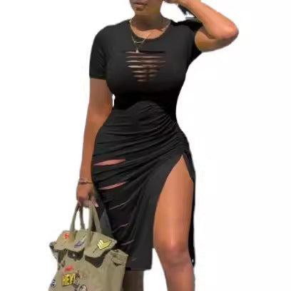 Damen Figurumspielendes Mini-Kleid mit Cut-Outs und seitlichen Schlitzen Drune