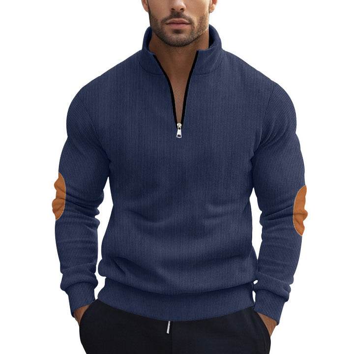 Herren Sportlicher Pullover mit Stehkragen und Reißverschluss Drune