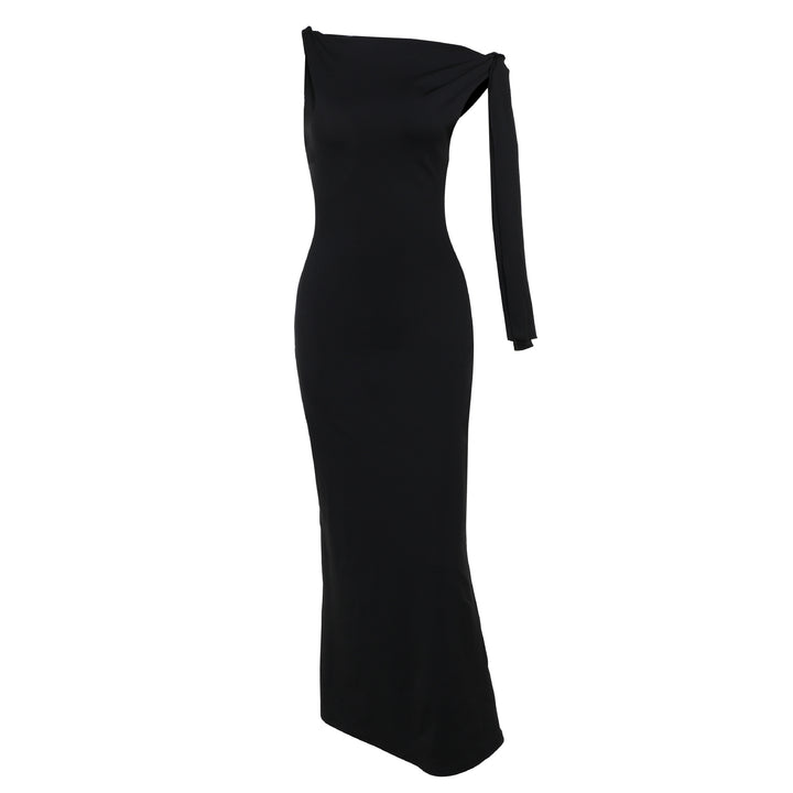 Damen elegantes Maxikleid mit asymmetrischem Design und einem ärmellosen Schnitt Drune