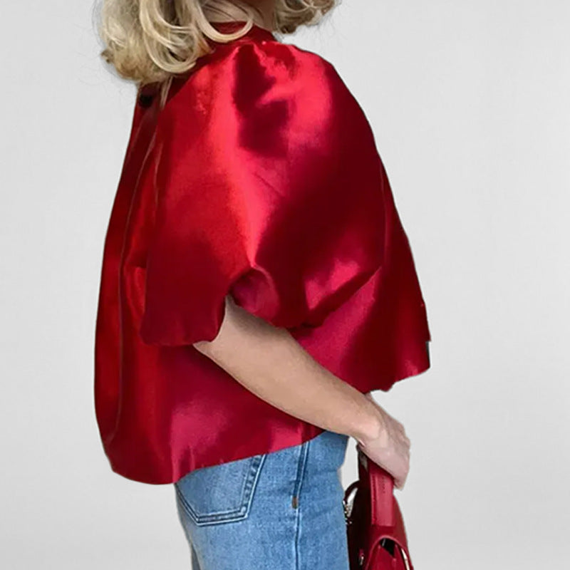 Damen Bluse mit voluminösen Puffärmeln und modernem Design Drune