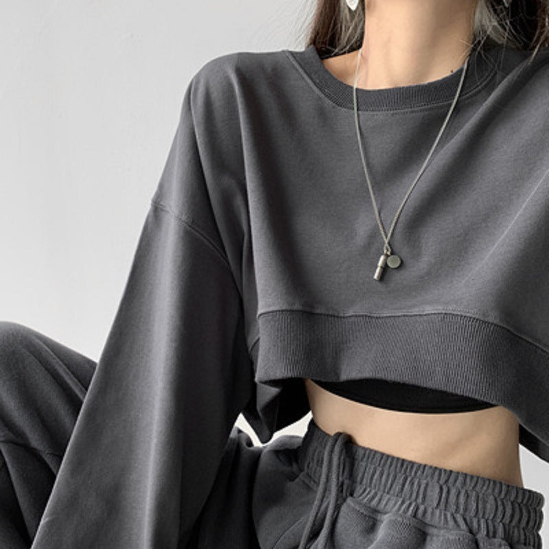 Damen Cropped Sweatshirt Drune