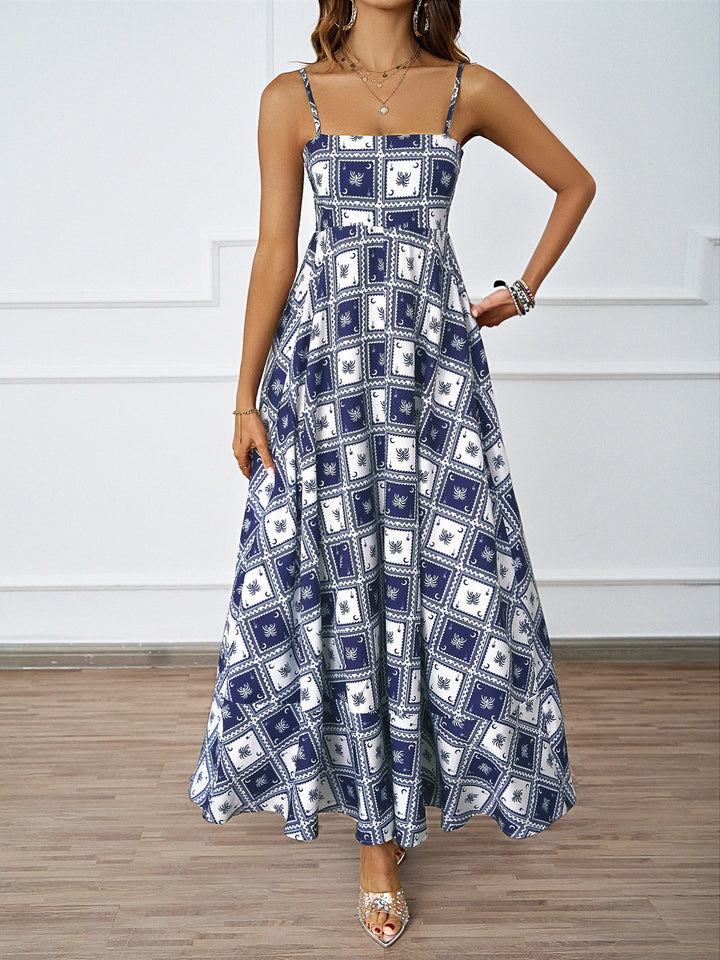 Damen Maxikleid mit modernem graphischem Druck und lockerer Passform Drune
